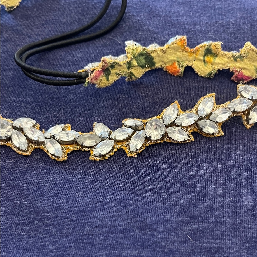 anthropologie Floral Crystal Headband